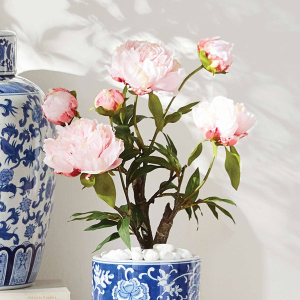 Peony Potted Drop-In 18" - Light Pink