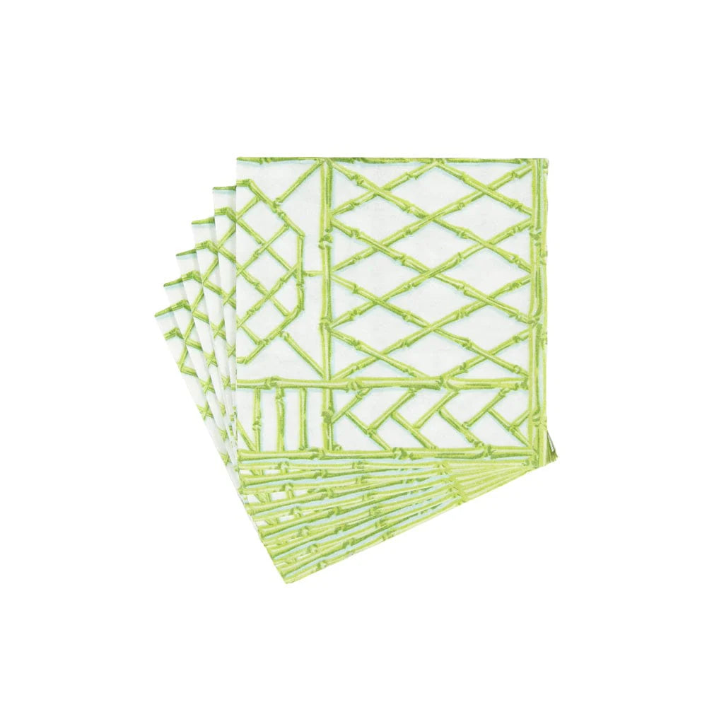 Bamboo Screen Moss Paper Cocktail Napkins