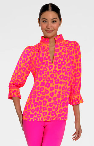Ruffleneck Tunic - Me Jane - Orange