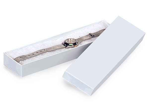 White Gloss Jewelry Gift Boxes: 100 / 7 x 5 x 1.25"