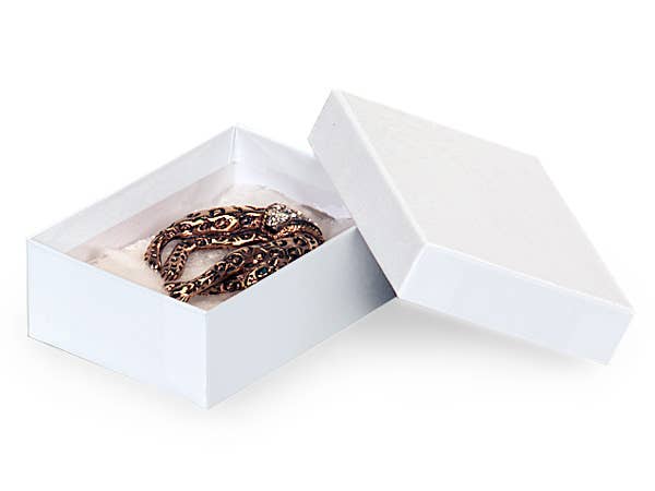 White Gloss Jewelry Gift Boxes: 100 / 3.5 x 3.5 x 1"