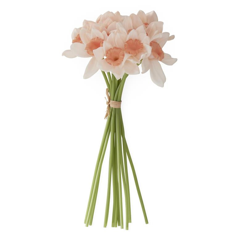 11 Inch Peach Real Touch Daffodil Bundle (12 Stems)