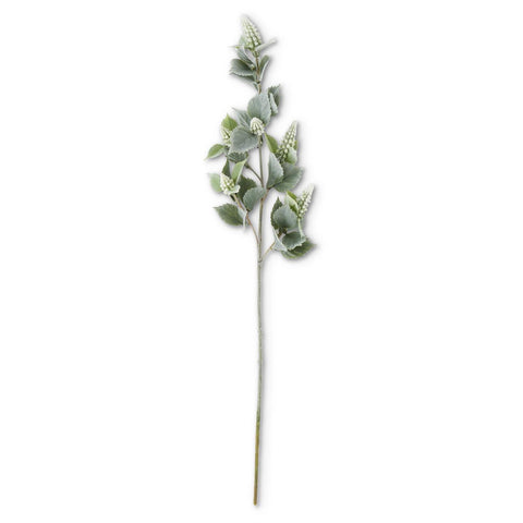 30" White Grape Hyacinth with Flocked Stem & Leaves