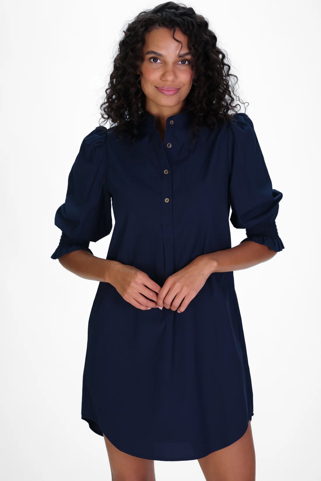 Percy Popover Dress in Navy