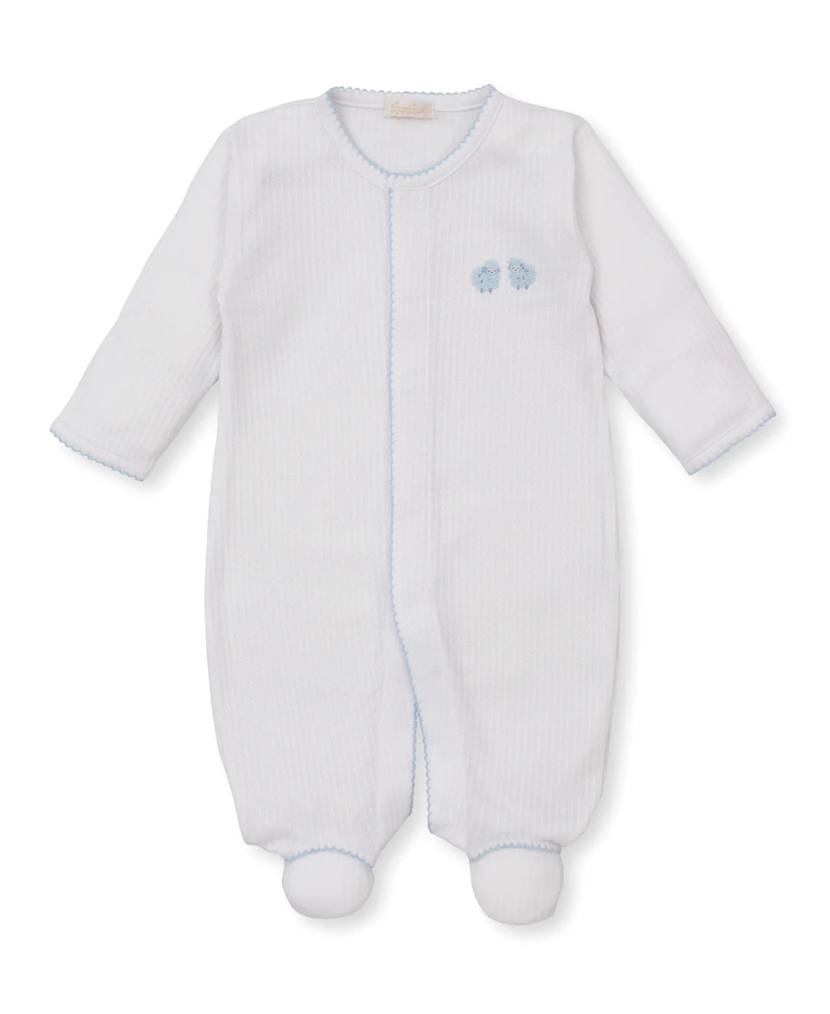 Premier Baa Baa Baby Sheep Blue Hand Embroidered Footie