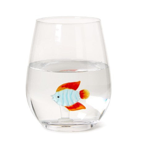 Tropical Fish Stemless Wine Glass