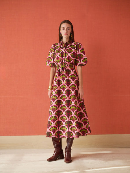 Banyan Puff Sleeve Midi Dress