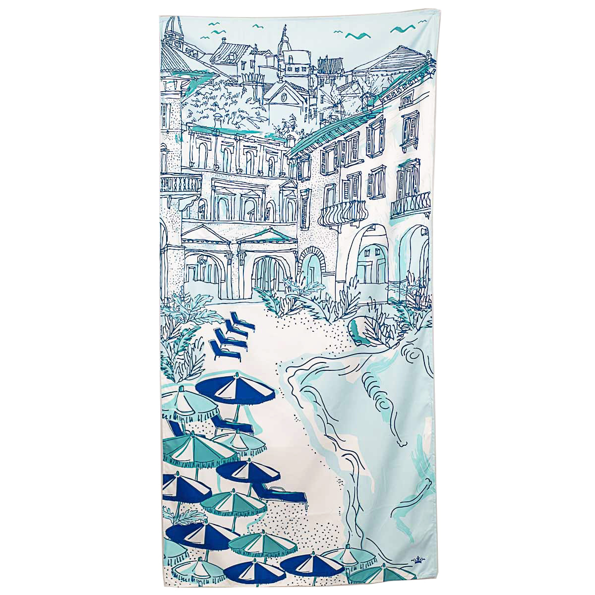 Santorini Shores Beach Towel | Aruba Blue/Royal