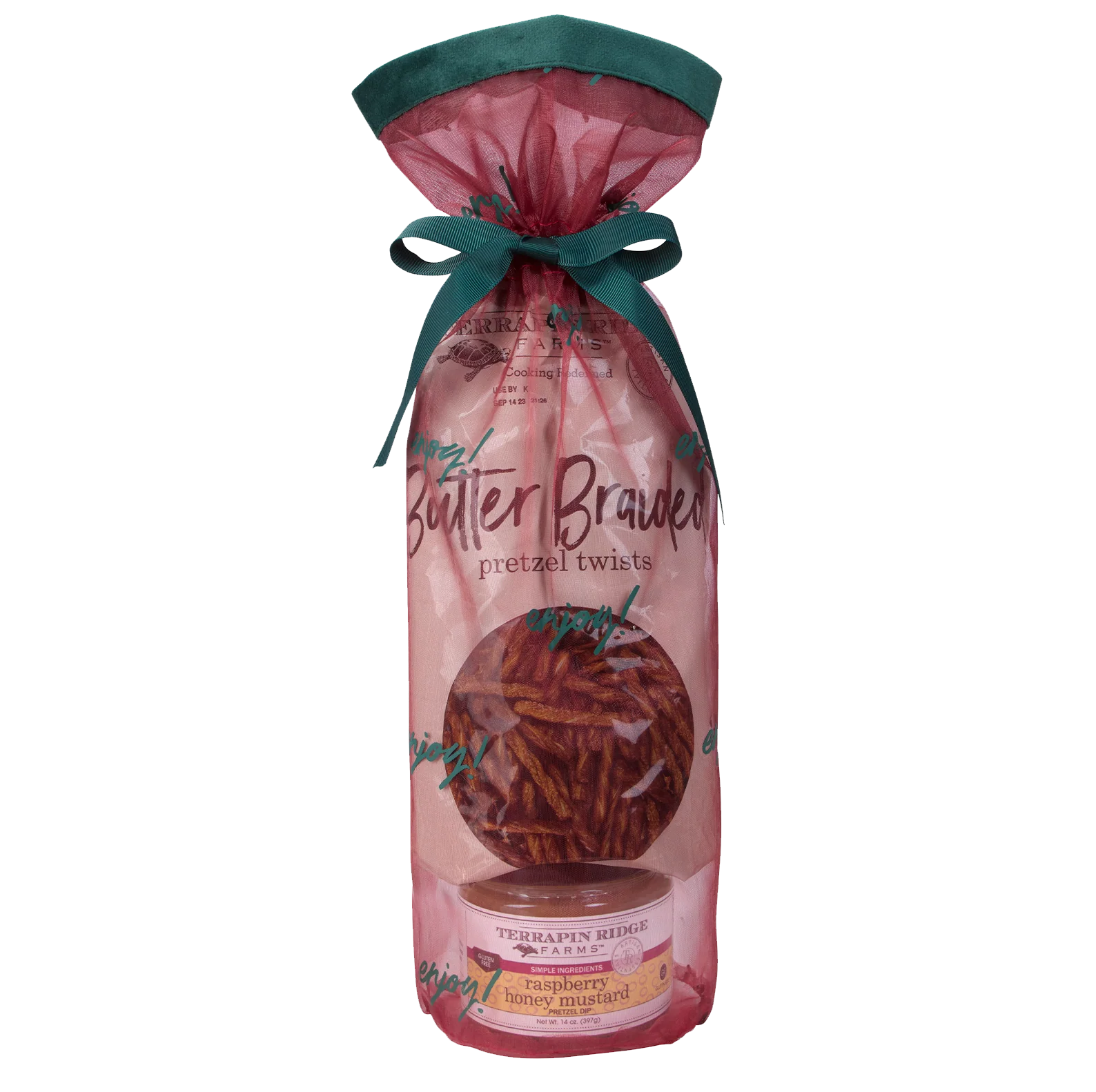Holiday Grab and Go Gift Set - Raspberry Honey Mustard and Braided Pretzel Twists
