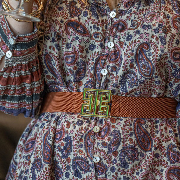 Square Greek Key Belt Buckle