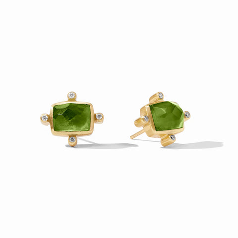 Clara Gold Stud Gold Earrings | Palmetto Green