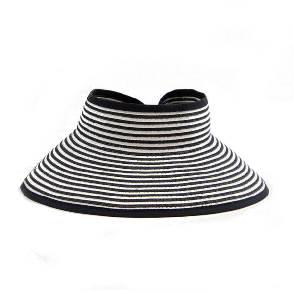 Signature Women's Ultrabraid Large Brim Visor | Black White Stripes
