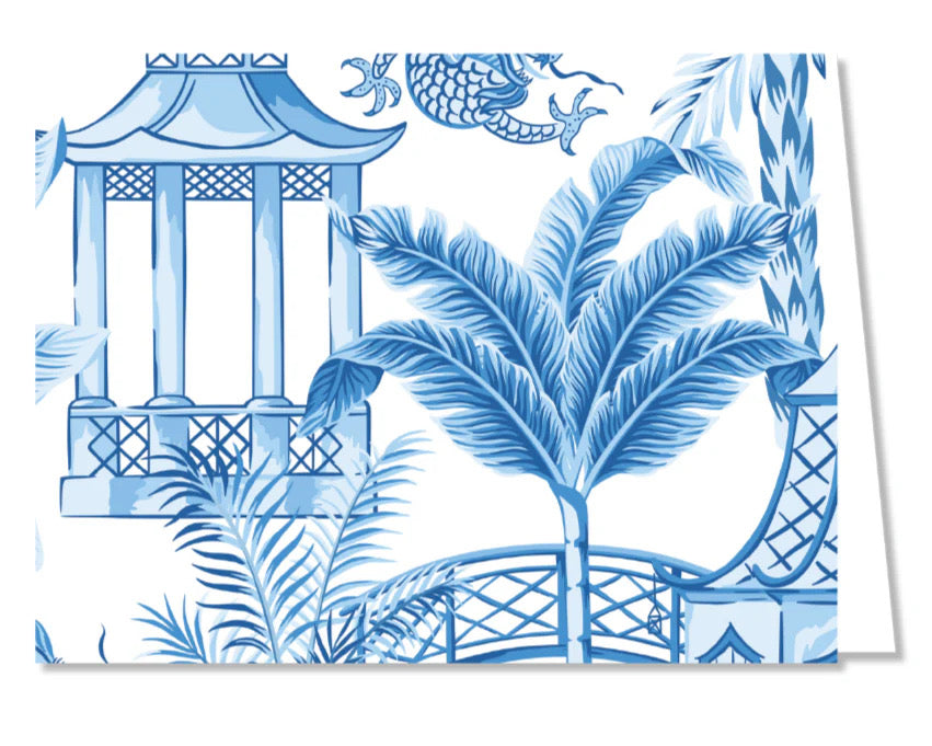 Blue Pagoda Folded Notecards