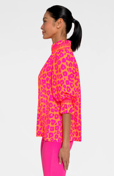 Ruffleneck Tunic - Me Jane - Orange
