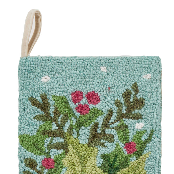 Holly Bow Hook Stocking