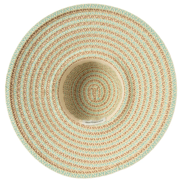 Brisa - Round Crown Sun Hat | Brown/Blue