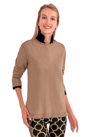 Sneek A Peek Knit Sweater | Tan