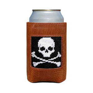 Jolly Roger Needlepoint Can Cooler | Black