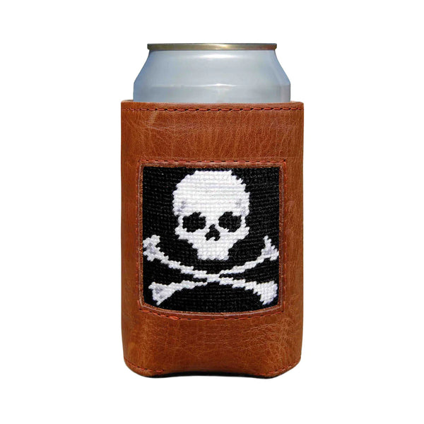 Jolly Roger Needlepoint Can Cooler | Black