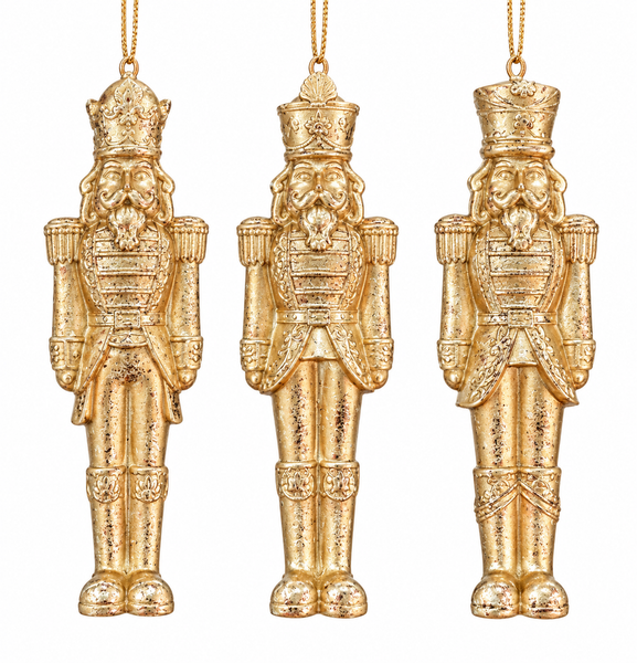 Gold Gilded Resin Nutcracker Ornament
