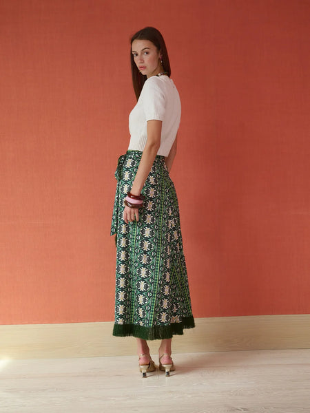 Cooper Wrap Skirt - Green Garland