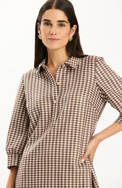 Kat Knit Dress | Houndstooth Demitasse