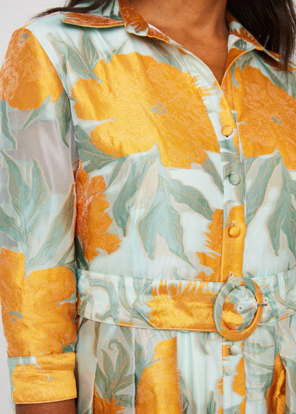 Cecilia Gown Mint Pansy Vine Organza