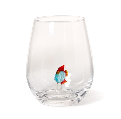 Tropical Fish Stemless Wine Glass
