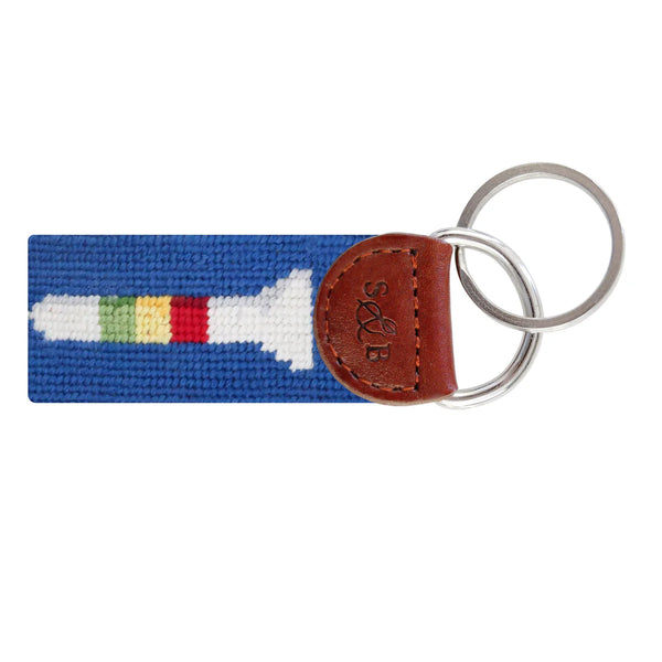 Golf Tees Needlepoint Key Fob | Blueberry