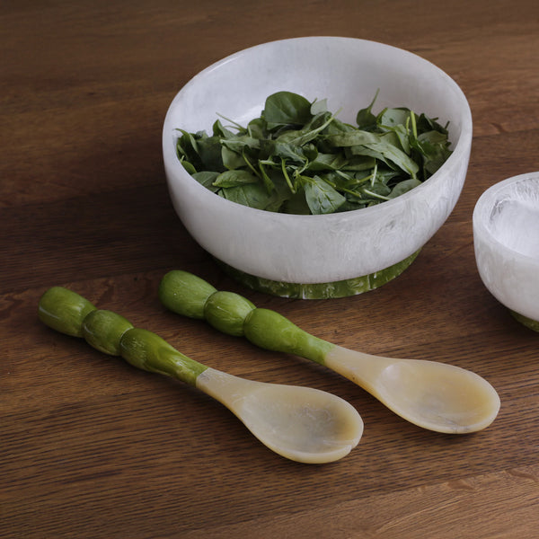 RESIN Rio Bubble Salad Servers | Green