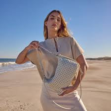 Avon Shoulder Bag | Woven Leather | Whitecap