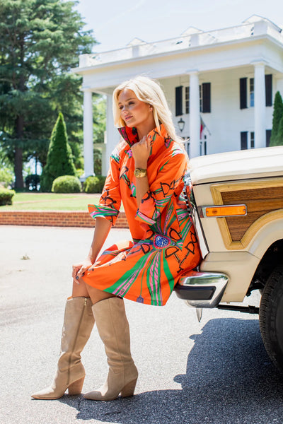 ESTATE ORANGE© SHIRT DRESS SHORT