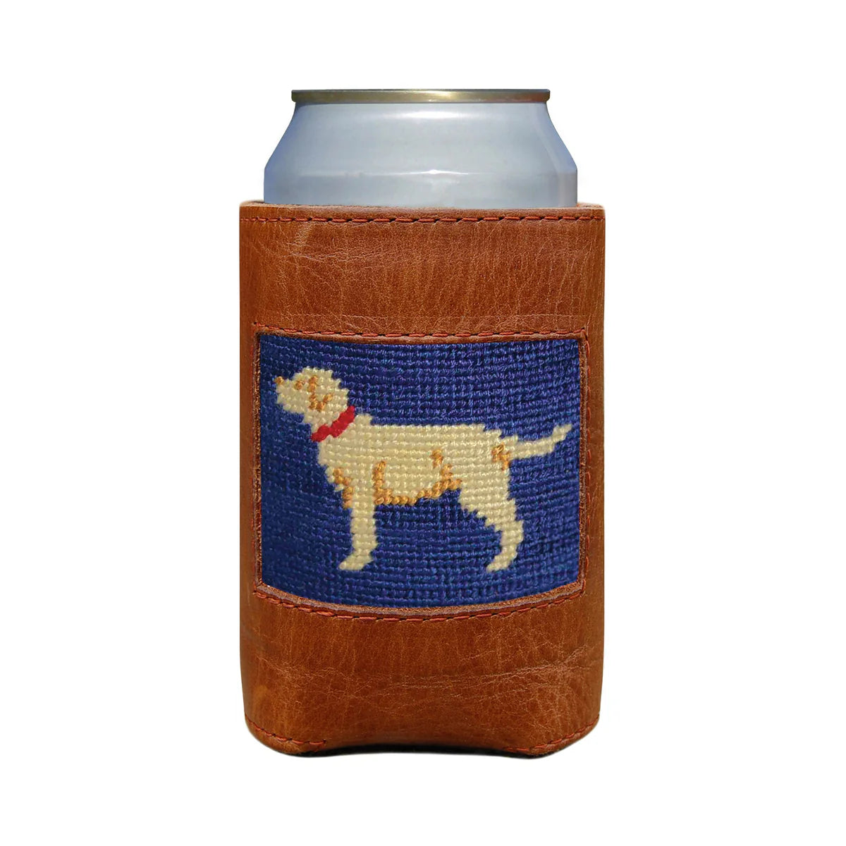 Yellow Lab Needlepoint Can Cooler | Classic Navy