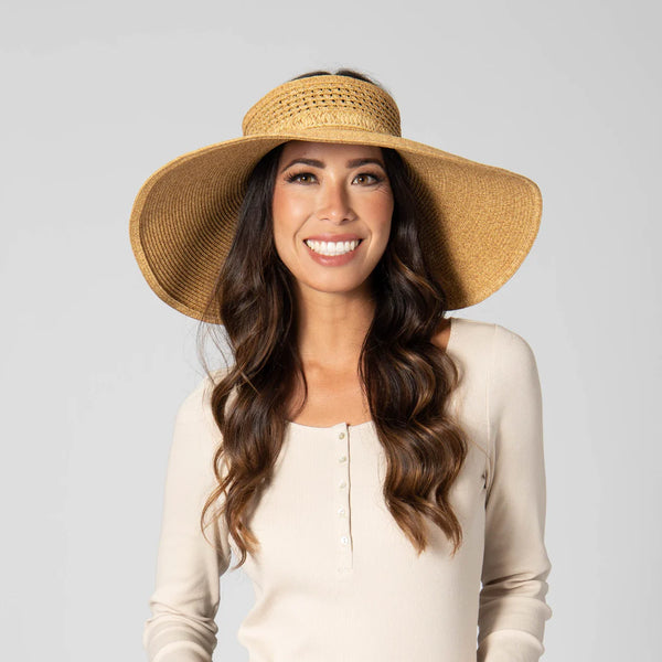 Everyday Full Coverage - Wide Brim Roll Up Visor | Toast