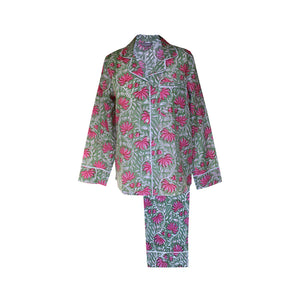 Jaipur Green & Pink Cotton Pyjamas