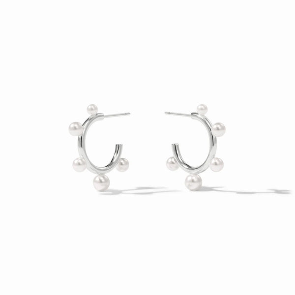 Hydra Stone Hoop | Silver | Pearl