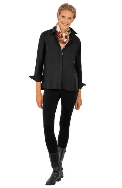 9-5 Cotton Poplin Top - Black