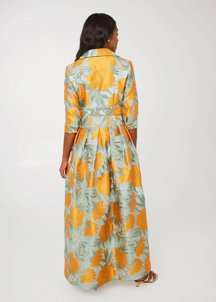 Cecilia Gown Mint Pansy Vine Organza