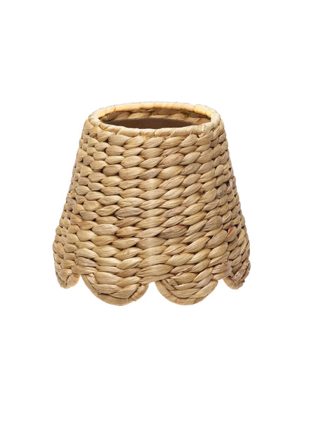 Rattan Lampshade with Scalloped Edge