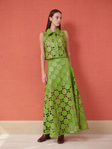 Elizabeth Skirt - Laser Cut Green