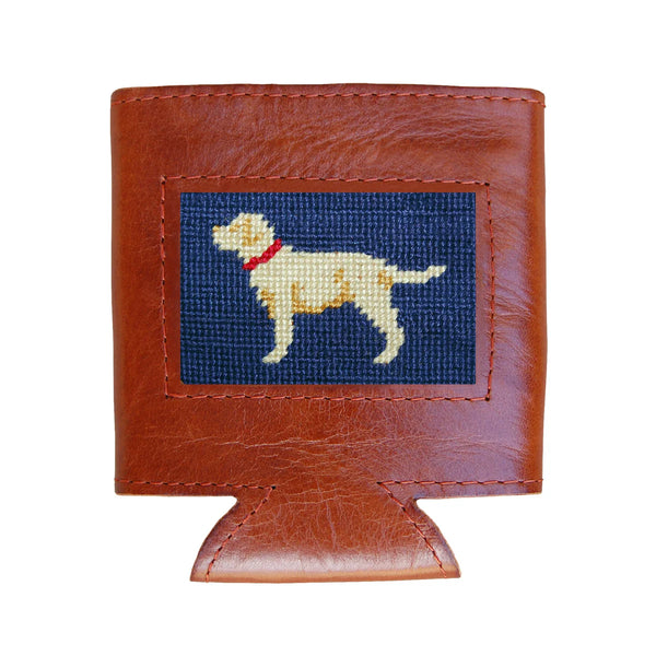 Yellow Lab Needlepoint Can Cooler | Classic Navy