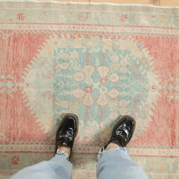 Vintage Distressed Oushak Rug Runner | 3 x 6.5