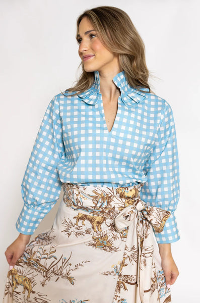 Blue Gingham Harper Estate Top