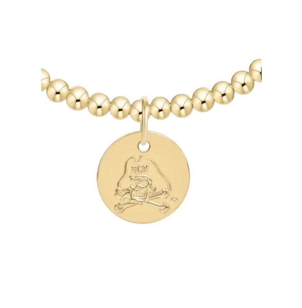 ecollegiate classic gold 3mm bracelet - east carolina university disc