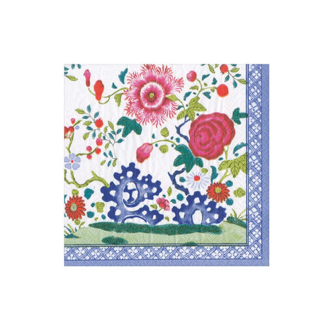 Floral Porcelain Paper Cocktail Napkins