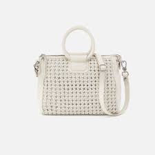 Sheila Medium Satchel | Woven Leather | Whitecap