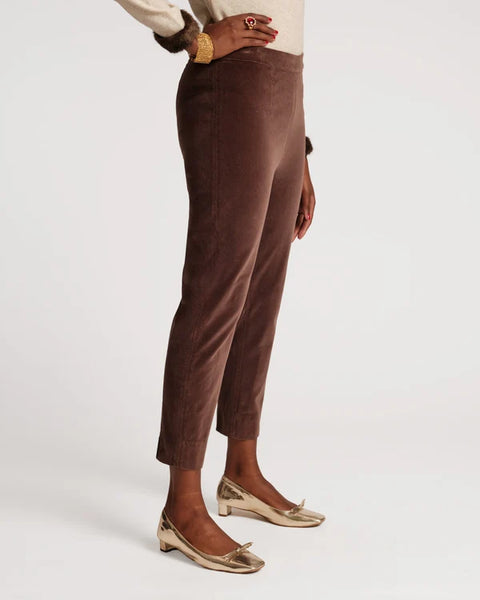 Lucy Velvet Cigarette Pant | Chocolate