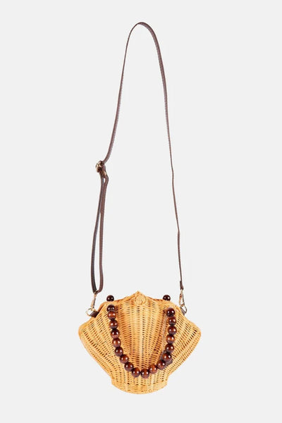 Shelie Wood Bead Crossbody Bag