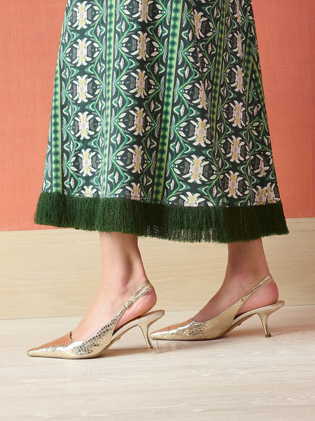 Cooper Wrap Skirt - Green Garland