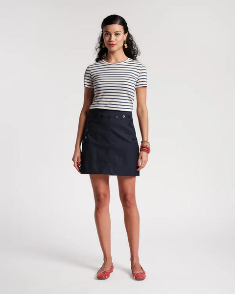 Super Striped Baby Tee | Navy/Oyster